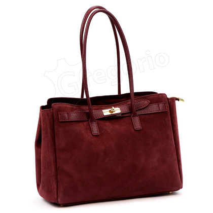 Torebka damska skórzana 10.004 Ciemny brąz