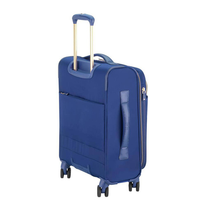 Walizka Delsey Montrouge Mała miękka niebieska walizka kabinowa na kółkach 55 cm