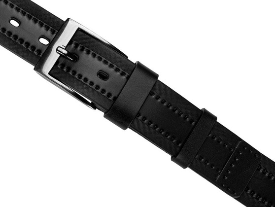 Szeroki skorzany pasek meski z ozdobna perforacja