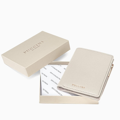 Portfel damski skórzany PUCCINI ZEN ZN9006 6A Beżowy