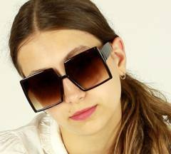 Retro okulary przeciwsłoneczne MAZZINI SQUARE BIG brąz - min. zamówienie 20 / 50 / 100 szt.