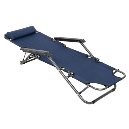 Fotel wielopozycyjny Level z zagłówkiem granatowy