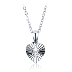 MINET Delikatny srebrny naszyjnik serce z cyrkonią