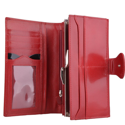 Portfel damski skórzany KEMER D49 Bordowy - min. zamówienie 20 / 50 / 100 szt.