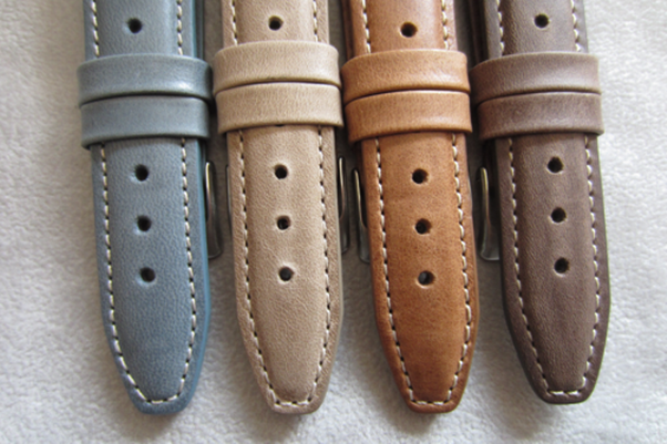 LAVVU Wyściełany beżowy szyty pasek CLASSIC z luksusowej skóry Top Grain - 20