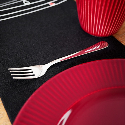 Widelczyki deserowe do ciasta stalowe srebrne zestaw 6 szt.