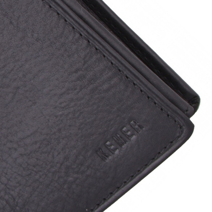 Portfel męski skórzany KEMER 012 Czarny - min. zamówienie 20 / 50 / 100 szt.