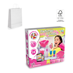 Perfume & Soap Factory Kit II. Gra edukacyjna dostarczana z papierową torebką prezentową (90 g/m²), wykonany z materiałów z certyfikatem FSC™ i innych kontrolowanych materiałów