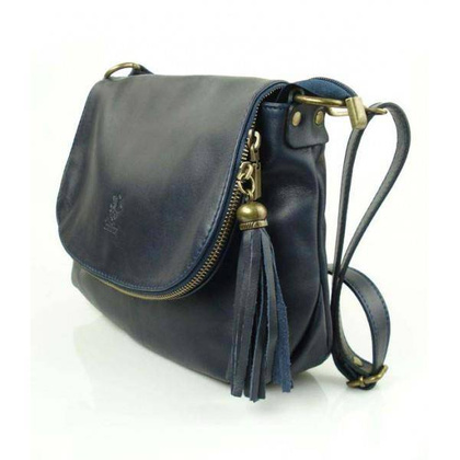 TOREBKA SKÓRZANA LISTONOSZKA A5 VERA PELLE GRANATOWA VP1017BS