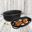 Brytfanna granitowa owalna do pieczenia smażenia patelnia grillowa 2w1 10 l GRANDE
