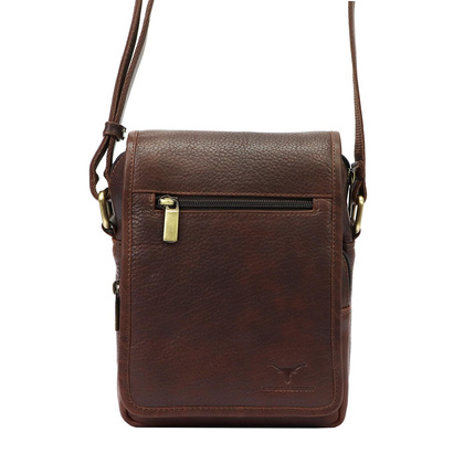 Saszetka męska z naturalnej skóry Money Kepper HN2021 Brązowa