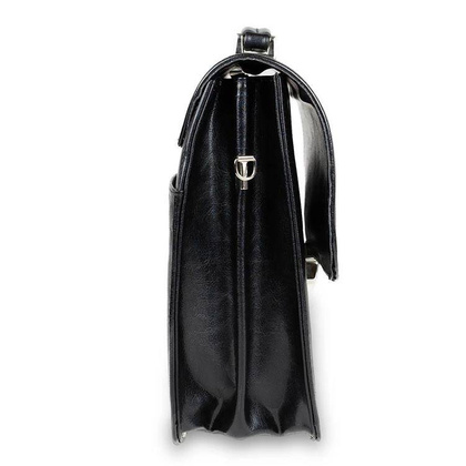 Skórzana aktówka teczka męska na dokumenty czarna - Pavone Nero Como 2270 BL