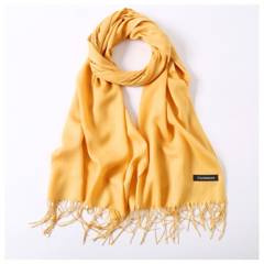 Szal z frędzlami, chusta mustarda SZA40MUSZ