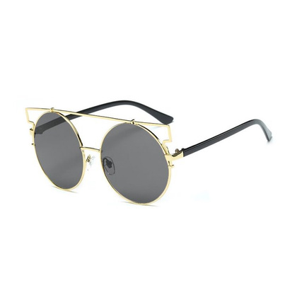 OKULARY LUSTRZANE OVER&amp;OVER - CZARNE ZE ZŁOTYMI OPRAWKAMI OK83WZ1