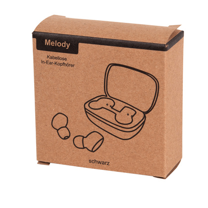 Bezprzewodowe słuchawki douszne MELODY z funkcją zestawu głośnomówiącego.