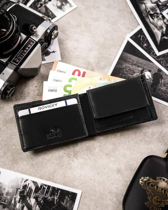 Portfel skórzany N1240-HP Czarny