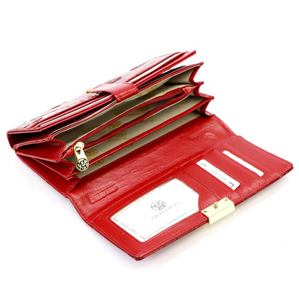 Portfel damski skórzany PELLUCCI BTE-102 czerwony