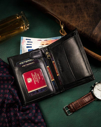 Duzy skorzany portfel meski bez zapiecia