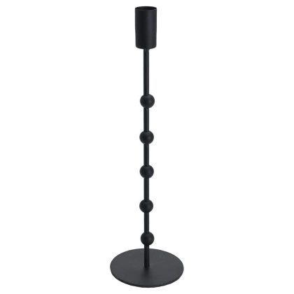 Świecznik na długą świeczkę metalowy czarny 30 cm
