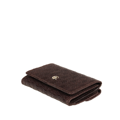 Mały damski portfel skórzany plecionka Canaletto na zatrzask PD1221cs289 GR