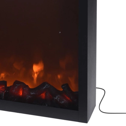 Kominek elektryczny led czarny metalowy 41x35 cm