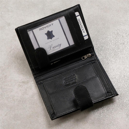 Skórzany portfel męski z kieszonką na kartę