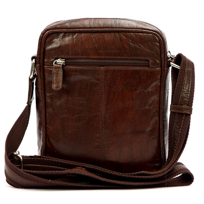 Saszetka męska z naturalnej skóry EL FORREST MB26-23 Brązowa