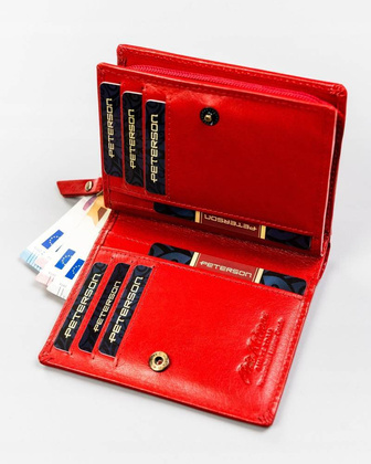 Skorzany portfel damski srednich rozmiarow