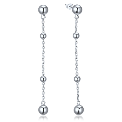 MINET Eleganckie srebrne kolczyki kulki