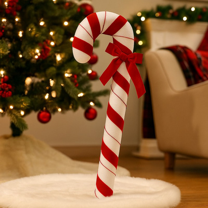 Bombka na choinkę 1 sztuka lizak czerwono-biały XXL 33cm BSN75