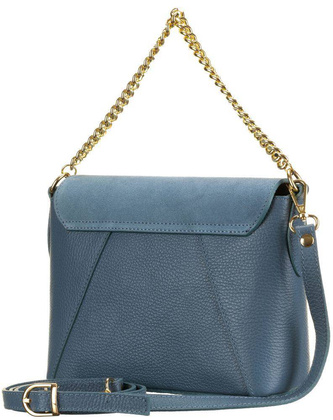 Elegancka listonoszka z łańcuszkiem Peterson Niebieska