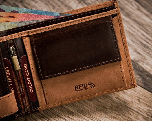 Skórzany dwukolorowy portfel męski