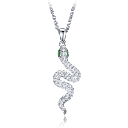 MINET Srebrny naszyjnik wąż z cyrkoniami