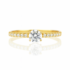 Pierścionek pozłacany stal chirurgiczna platerowana złotem PST960, Rozmiar pierścionków: US8 EU17