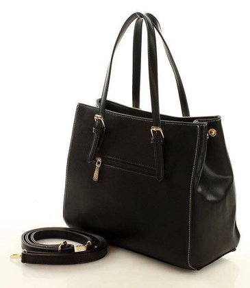 MONNARI Torebka kuferek z regulowanymi rączkami biały z czarnym - min. zamówienie 20 / 50 / 100 szt.