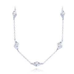 MINET Naszyjnik srebrny z białymi cyrkoniami