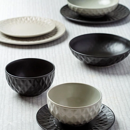 Talerz ceramiczny szary deserowy płytki SOHO CLASSIC 20 cm