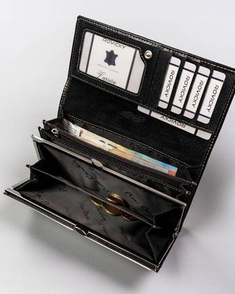 Elegancki, klasyczny portfel damski ze skóry naturalnej