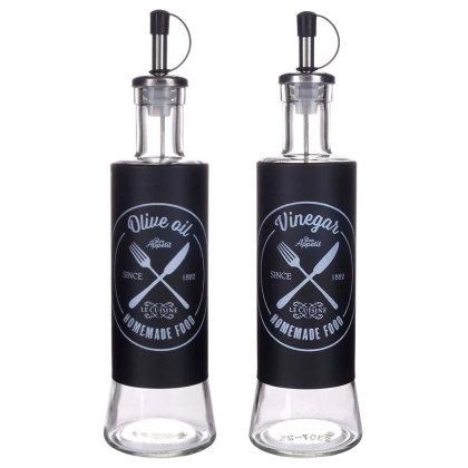 Butelka dozownik na oliwę ocet butelka zestaw komplet butelek do oliwy octu 2 sztuki