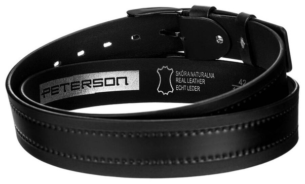 Szeroki skorzany pasek meski z ozdobna perforacja