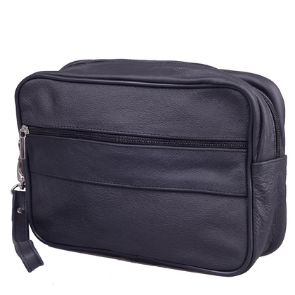 Saszetka skórzana KEMER 026 Czarna - min. zamówienie 20 / 50 / 100 szt.