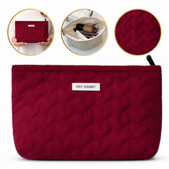 Kosmetyczka jednokomorowa pikowana serca 25 x 5 x18 cm KS120BOR