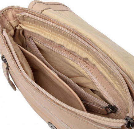 Torebka damska, listonoszka skórzana Beżowa - min. zamówienie 20 / 50 / 100 szt.