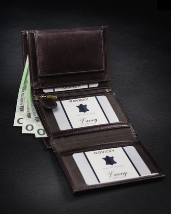Bogato wyposażony portfel męski z naturalnej skóry licowej