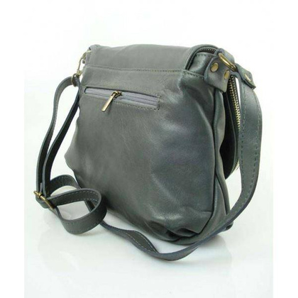 TOREBKA SKÓRZANA LISTONOSZKA A5 VERA PELLE SZARA VP1017GS