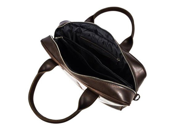 Skórzana torba na ramię na laptop BRØDRENE R02 ciemny brąz Kolor wnętrza: Czarny - min. zamówienie 20 / 50 / 100 szt.