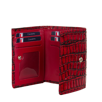 Czerwony portfel damski Canaletto croco PD1135s96 RFID