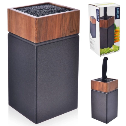 Stojak na noże drewniany akacjowy blok do noży uniwersalny brązowy