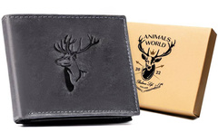 Portfel męski skórzany N992-CHM DEER Czarny