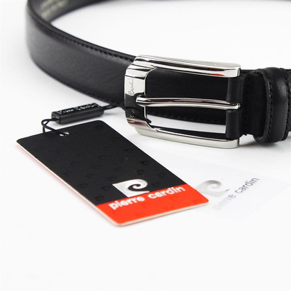 Pasek męski skórzany PIERRE CARDIN VNG 097 GF Czarny